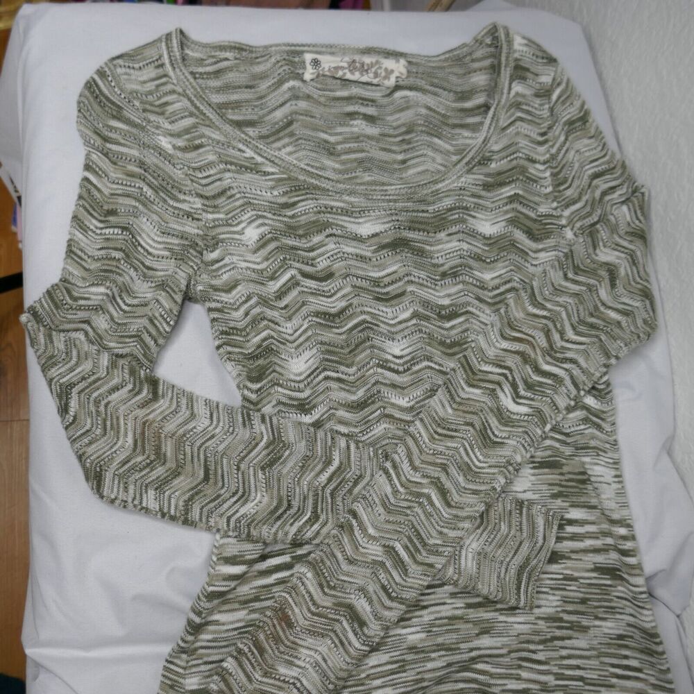 Aventura Gemma Sweater Dress Organic Cotton Knit Long Sleeve Olive Size Small - Picture 5 of 10
